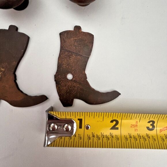 Reversible Cowboy Boot Metal Drawer Knob Natural Rust Patina Cabin Core Rustic - Picture 5 of 6